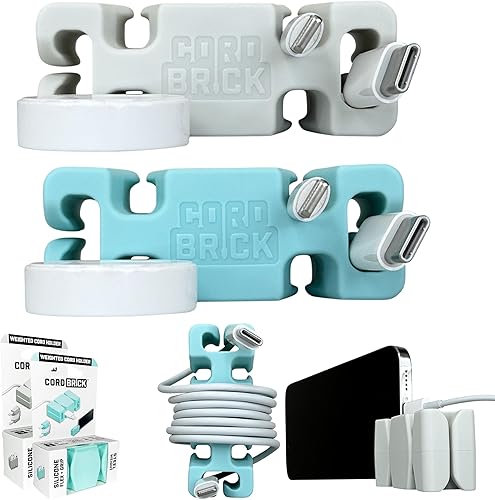 Miniatura 21 de CordBrick Rellenos para calcetines navideños para adultos, gestión de cables, soporte para cables con peso, organizador de cables, soporte para (E)