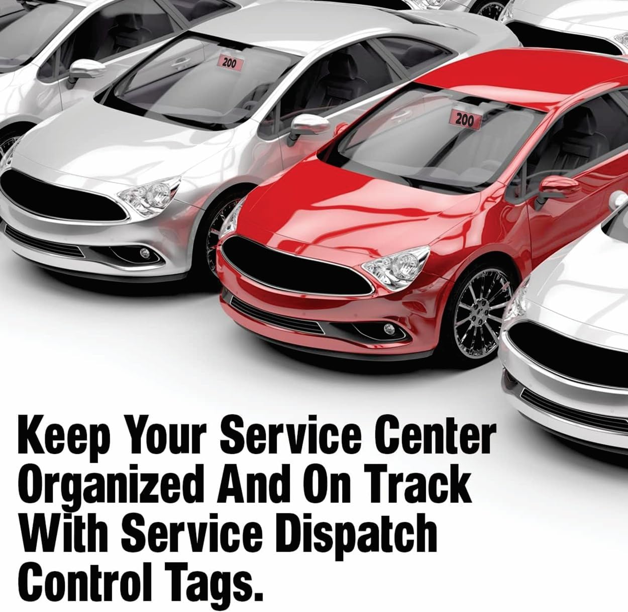 Versa-Tags 100 Car Dealer Service Hang Tags Service Dispatch Numbers, Repair Department Numbered Key Tags for Mechanic Body Shop
