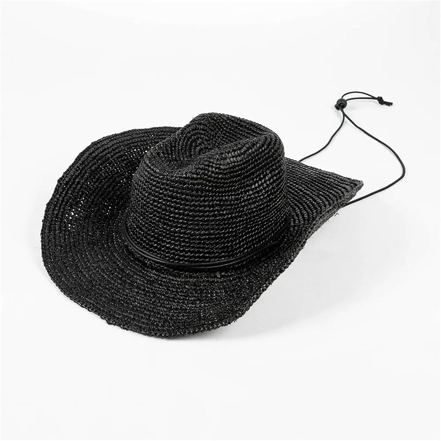 Womens Straw Hat Crochet Design Adjustable Strap Lightweight Breathable Outdoor Summer caps