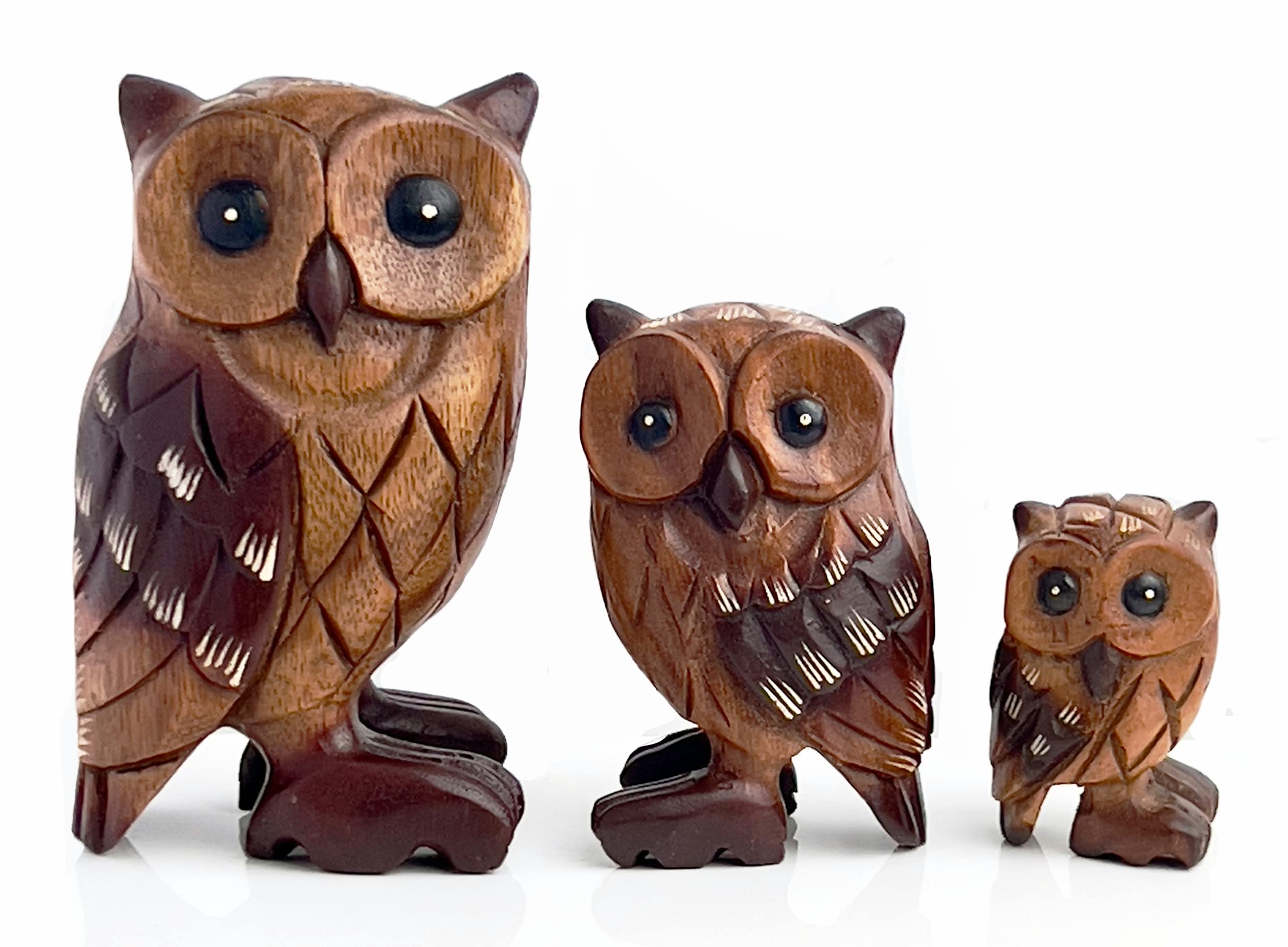 Funky Factory wooden owl (Big Daddy owl 7inch (18cm)), Brown - Image 3