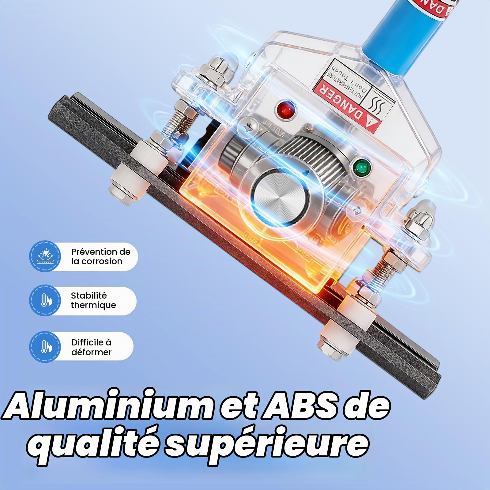 Scelleuse Thermique Professionnelle 300W - 30-250°C Réglable,220V EU Scelleuse à chaleur directe Cachetage,pour Alimentaire/Emballage(Bleu)