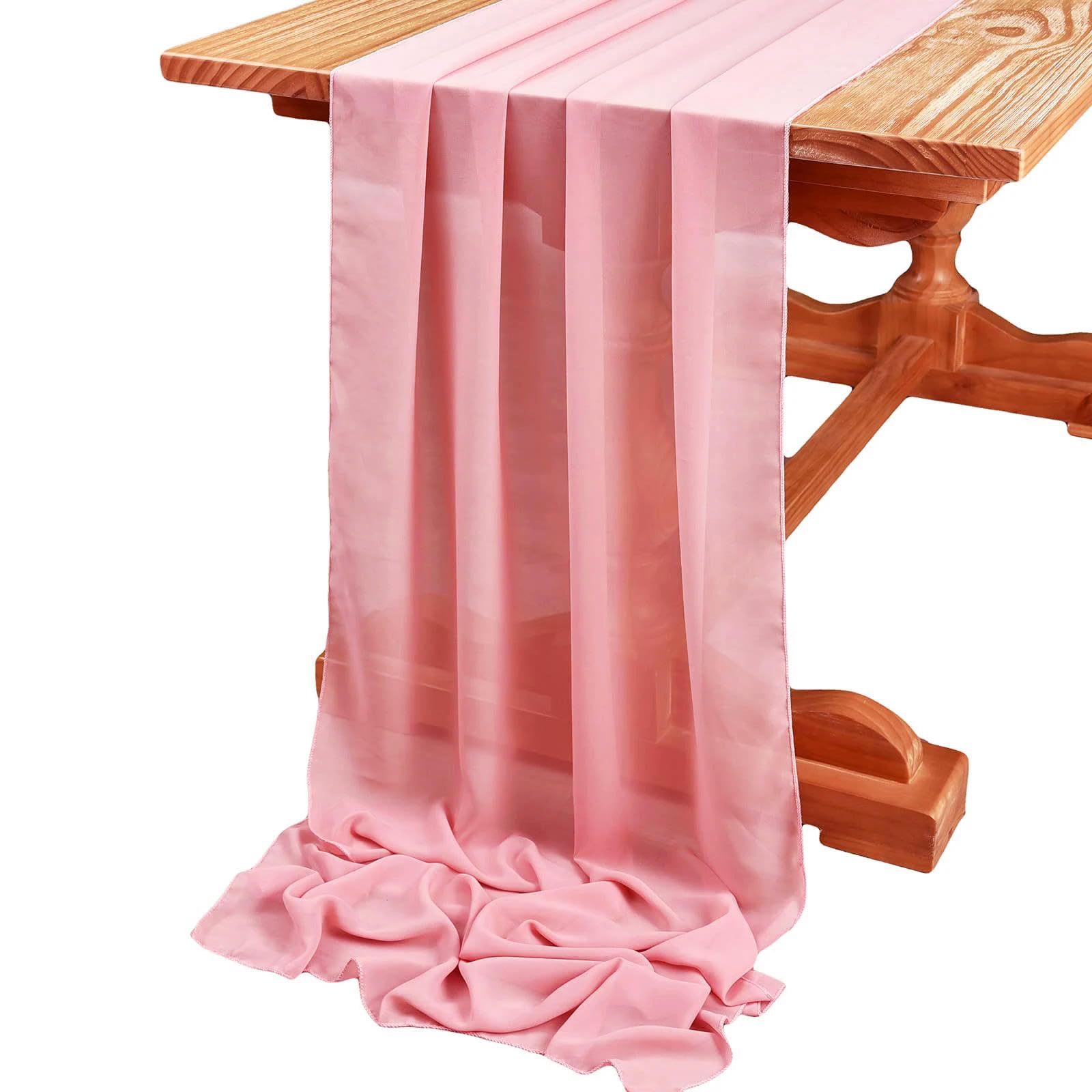 Chemin de table mousseline de soie rouille vintage déco table fête anniversaire