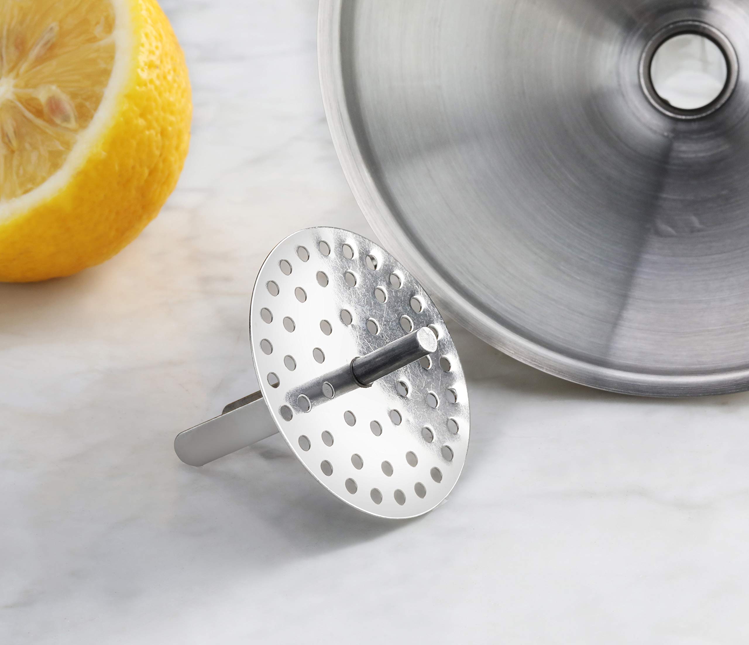 New Star Foodservice 42641 Embudo de acero inoxidable con filtro desmontable/filtro, 5 pulgadas, plata, 5 pulgadas