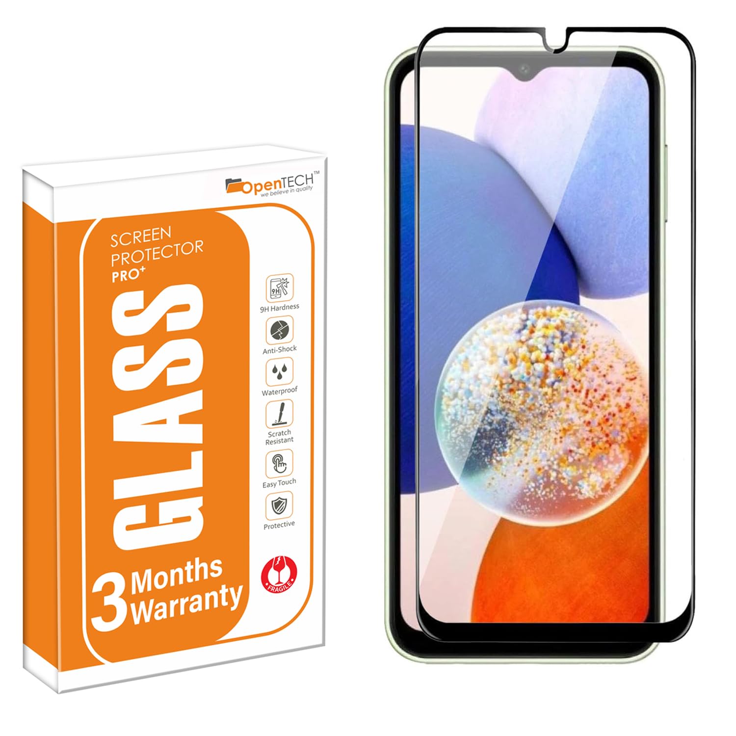 OpenTech® Military-Grade Tempered Glass Screen Protector Compatible For Samsung Galaxy M15 5G / F15 5G / A15 5G / A15 4G (6.5 Inches) With Edge To Edge Coverage And Easy Installation Kit for Smartphone