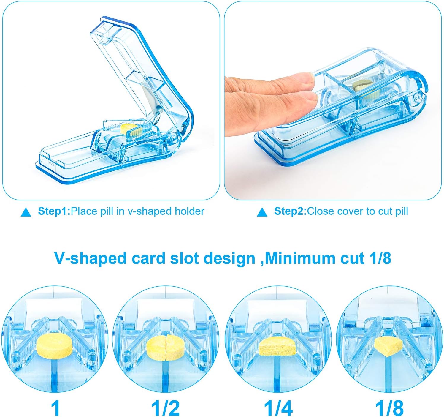 Buy 2pcs Pill Cutter Professional Pill Splitter For Cutting Small Pills Or Large Pills In Half Blue Online In Taiwan B07sn9y45v