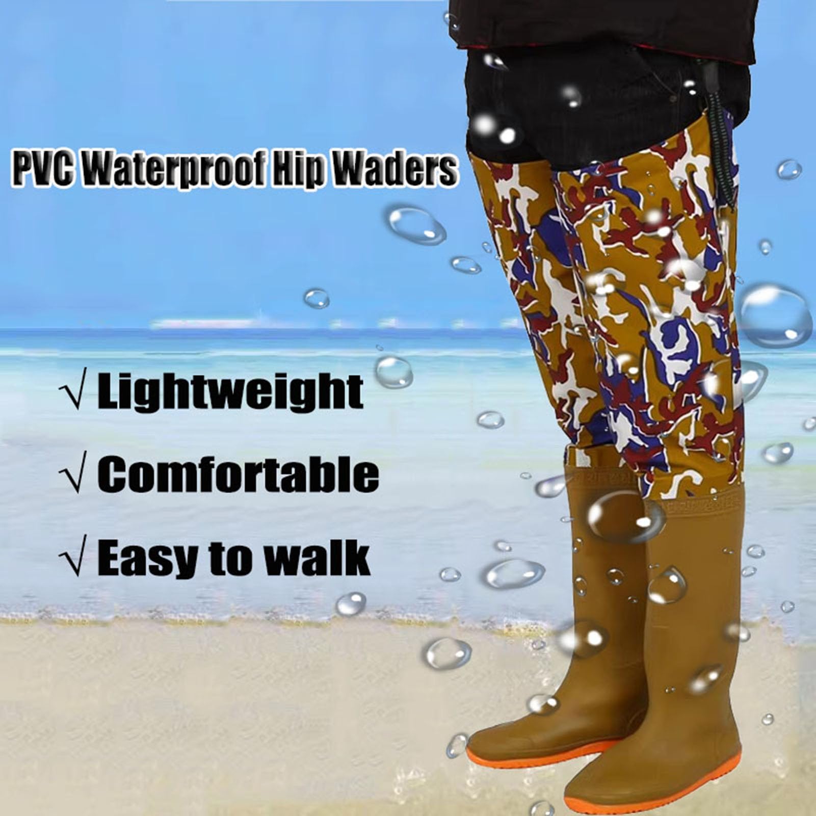 Waders Pesca Stivali da Pesca Impermeabili per Uomo E Donna, Stivali da Pesca Leggeri con Suola Oxford con Tacchetti per Giardinaggio, Laghetti, Fango