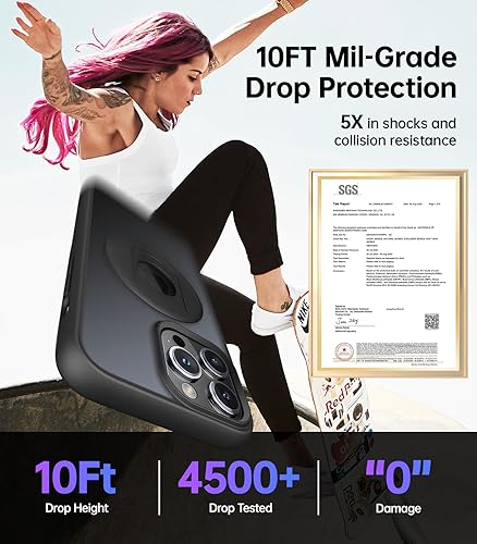 Miniatura 5 de Meifigno MagicRing Series - Funda diseñada para iPhone 14 Pro, soporte y soporte de anillo giratorio de 360, compatible con MagSafe, protección de