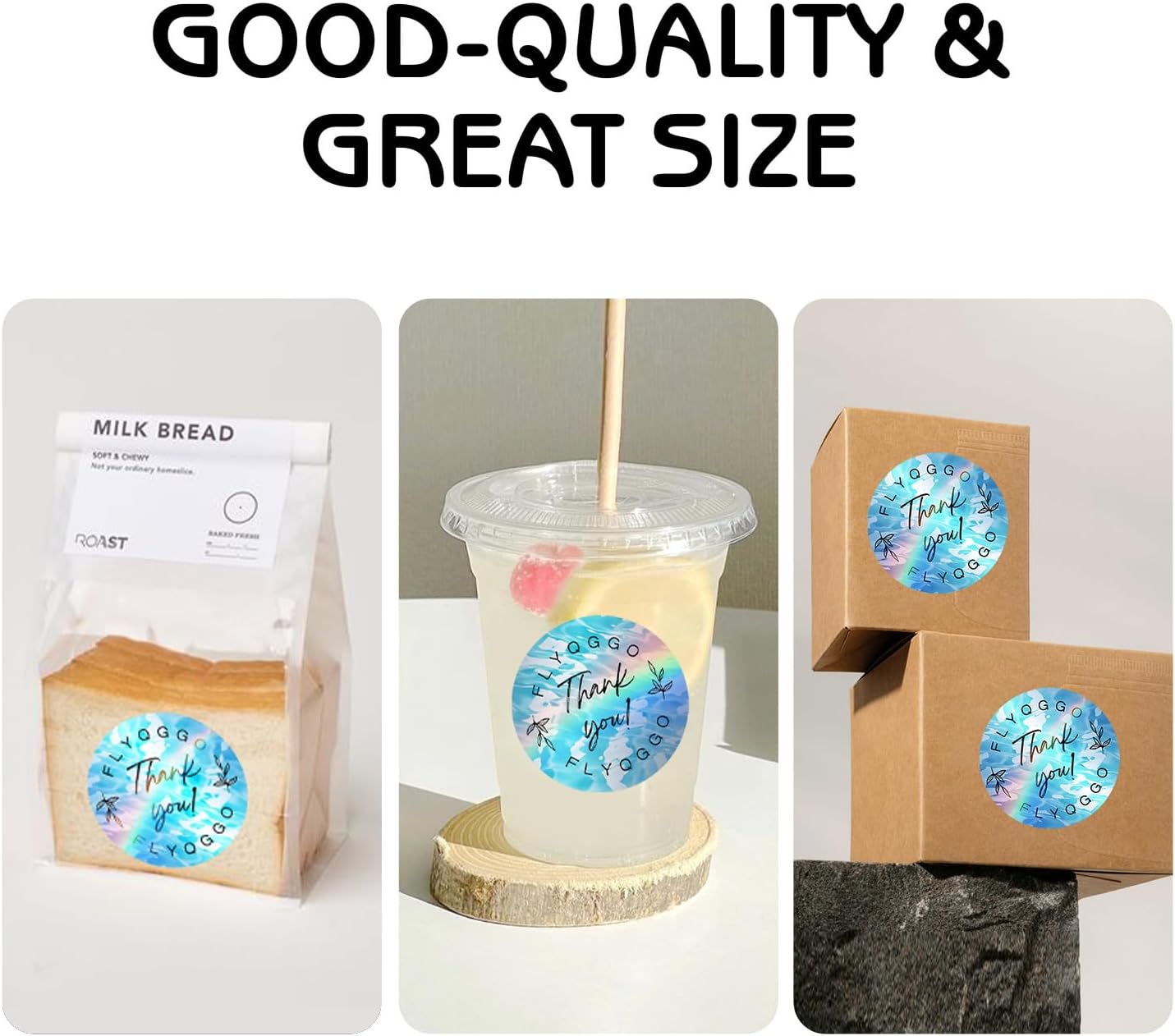 2-Inch Round Holographic Thermal Sticker Labels, with Rainbow Wave & Glitter Design, for Every Tags, Custom DIY Logo Applications, Waterproof and Tear-Resistant, Ocean Blue(200Pcs/Roll) - Image 7