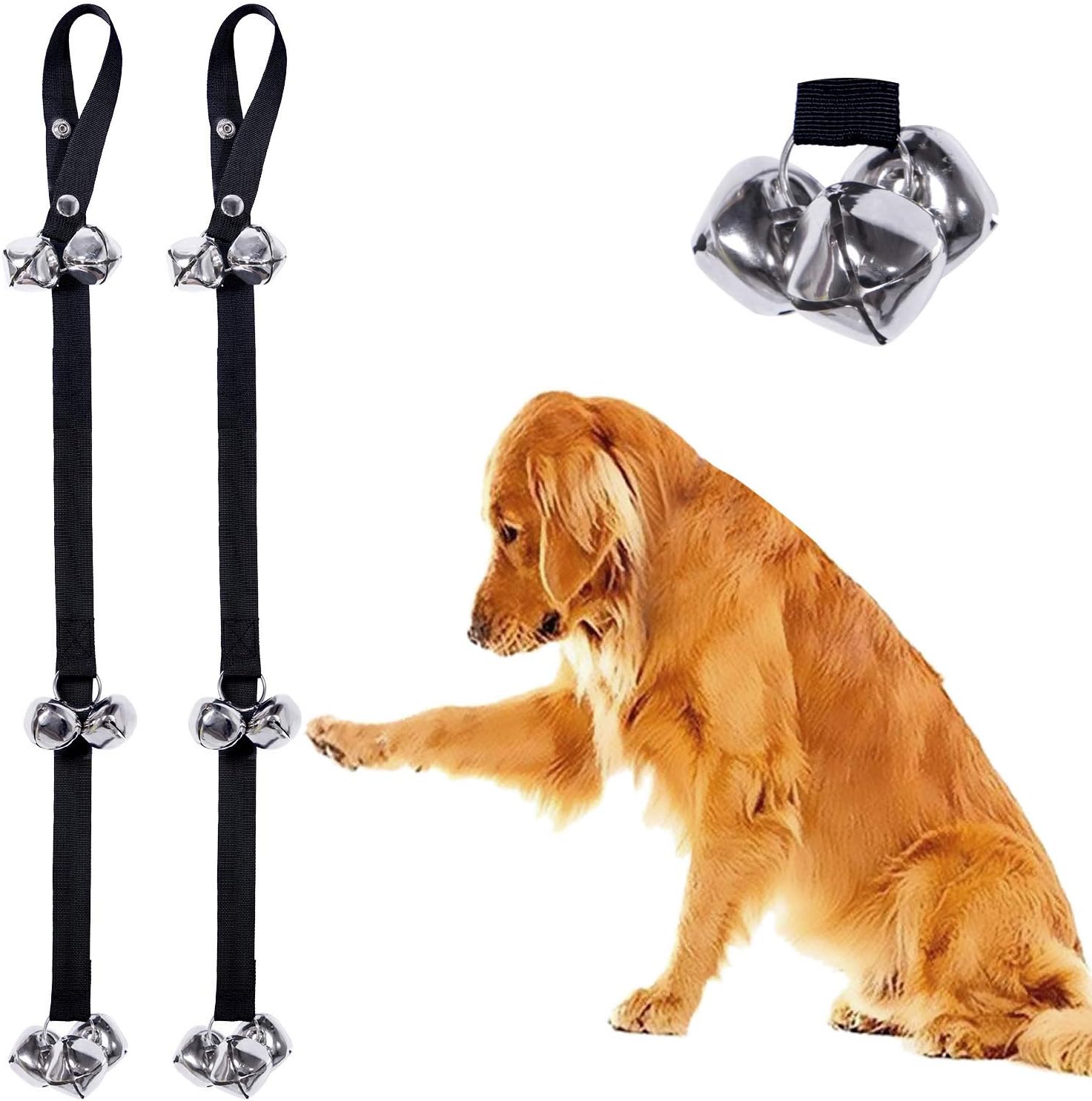 CandyHome 2 Pack Potty Doorbells Housetraining Dog Doorbells Tinkle Bells for House Training, Dog Bell with Doggie Doorbell (Black)