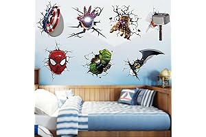 3D Hulk Smash Fist Wall Decals Poster for Kids Boys Bedroom Nursery Playroom