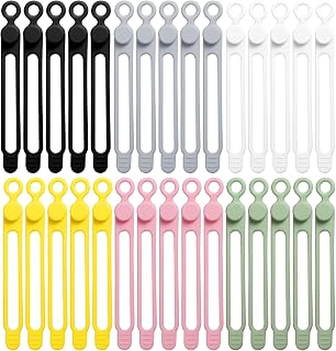 30 Pcs Reusable Cord Organizer Ties, Silicone Straps Cable Ties, Multipurpose Elastic Cord Organizer For Bundling And Fastening Cable Cords Wires