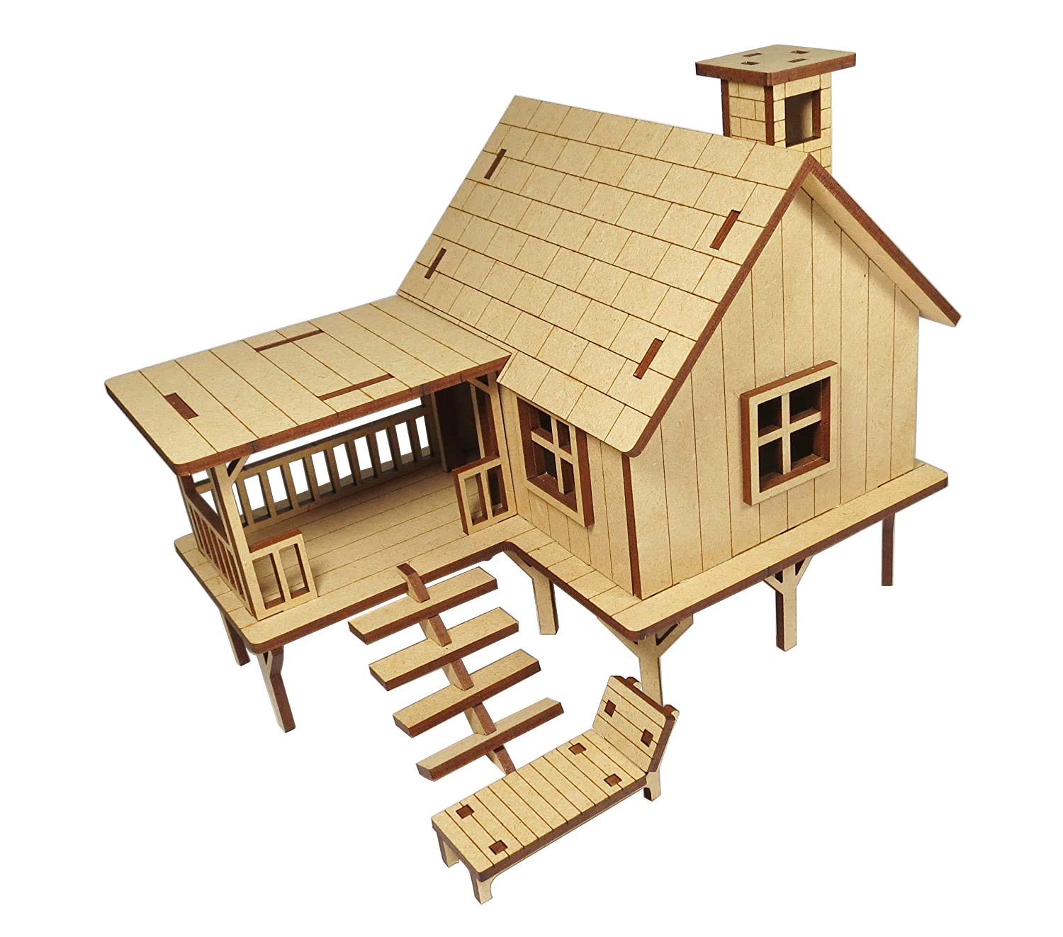 StonKraft Wooden 3D Puzzle Home Decor, Construction Toy, Modeling Kit, School Project - Easy To Assemble (Beach House), Teen 4 StonKraft Wooden 3D Puzzle Home Decor, Construction Toy, Modeling Kit, School Project - Easy To Assemble (Beach House), Teen - Image 4