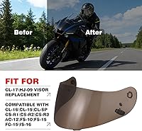 Vista 5 de VCOROS Casco de motocicleta, visera de repuesto para casco HJC HJ-09 CL-15 CL-17 CL-16 CL-SP AC-12 FS-10 CS-R1 IS-16 CS-R2 Shield