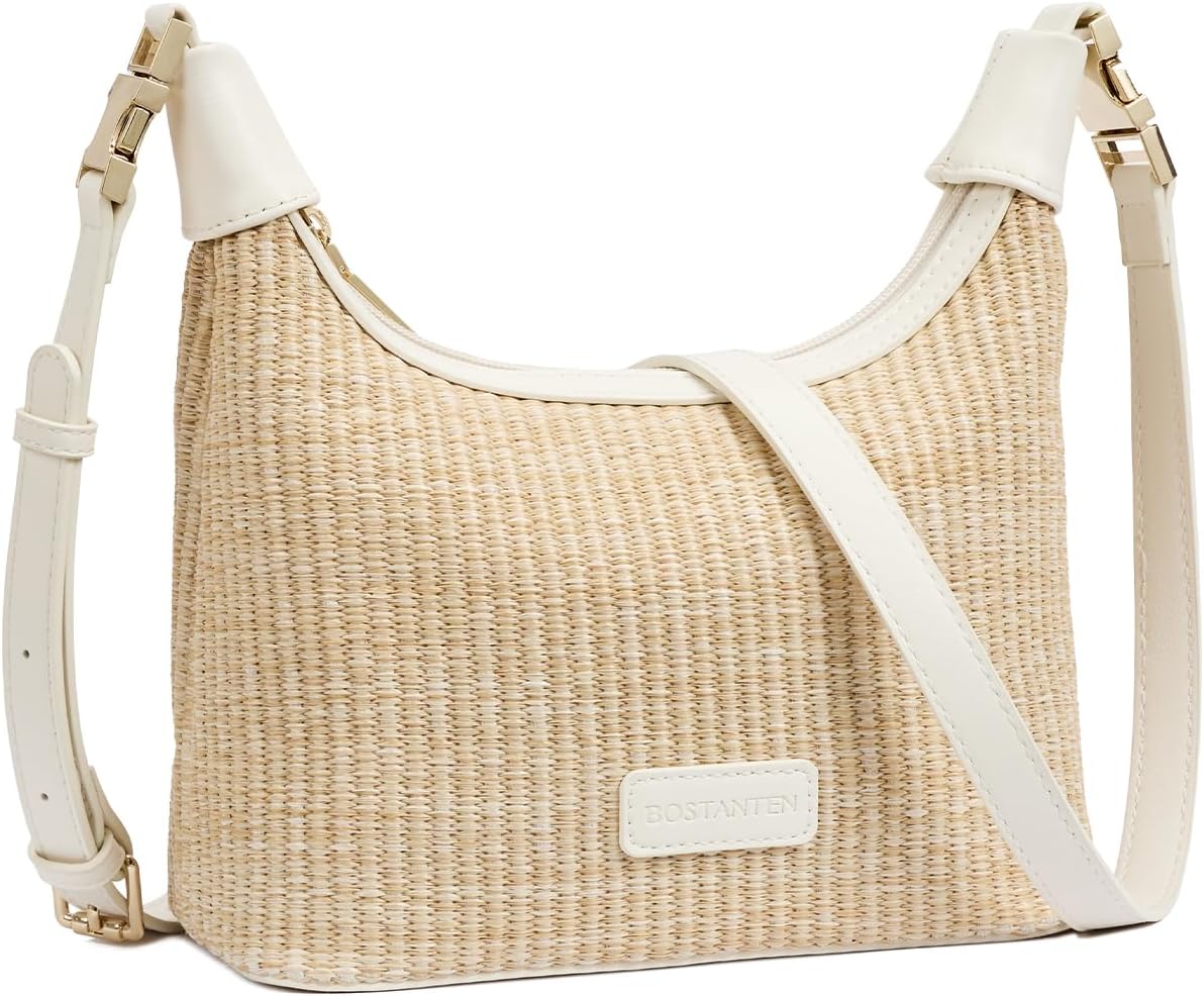 BOSTANTEN Straw Crossbody Bags for Women Raffia Clutch Shoulder Purse Handbags for Beach, Vacation, Daily Use