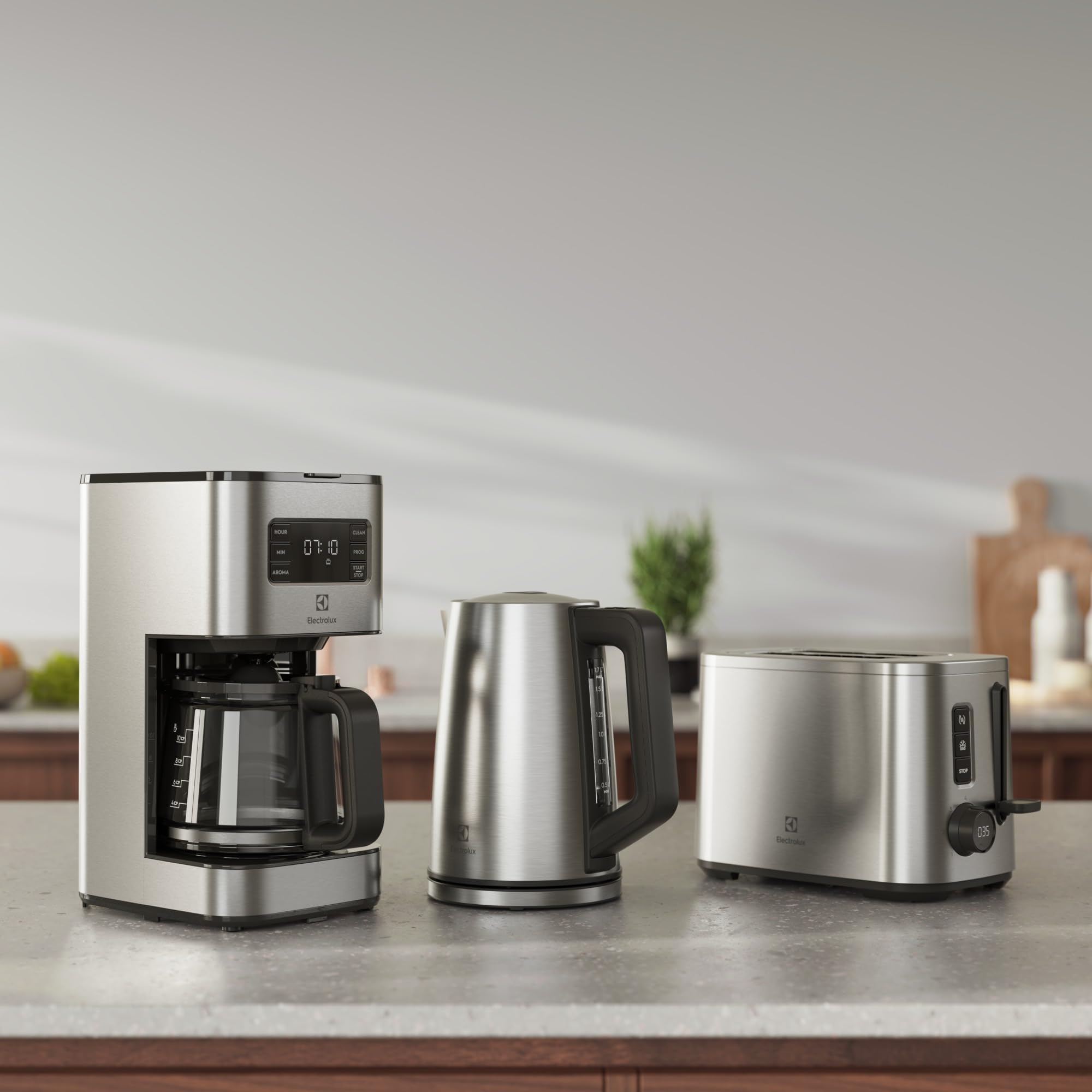 Electrolux Cafetière filtre Create 5 E5CM1-6ST, Sélection d'arômes et minuterie programmable, Puissance 1000 W, Verseuse isotherme 1,38 L, Arrêt automatique, Acier Inoxydable