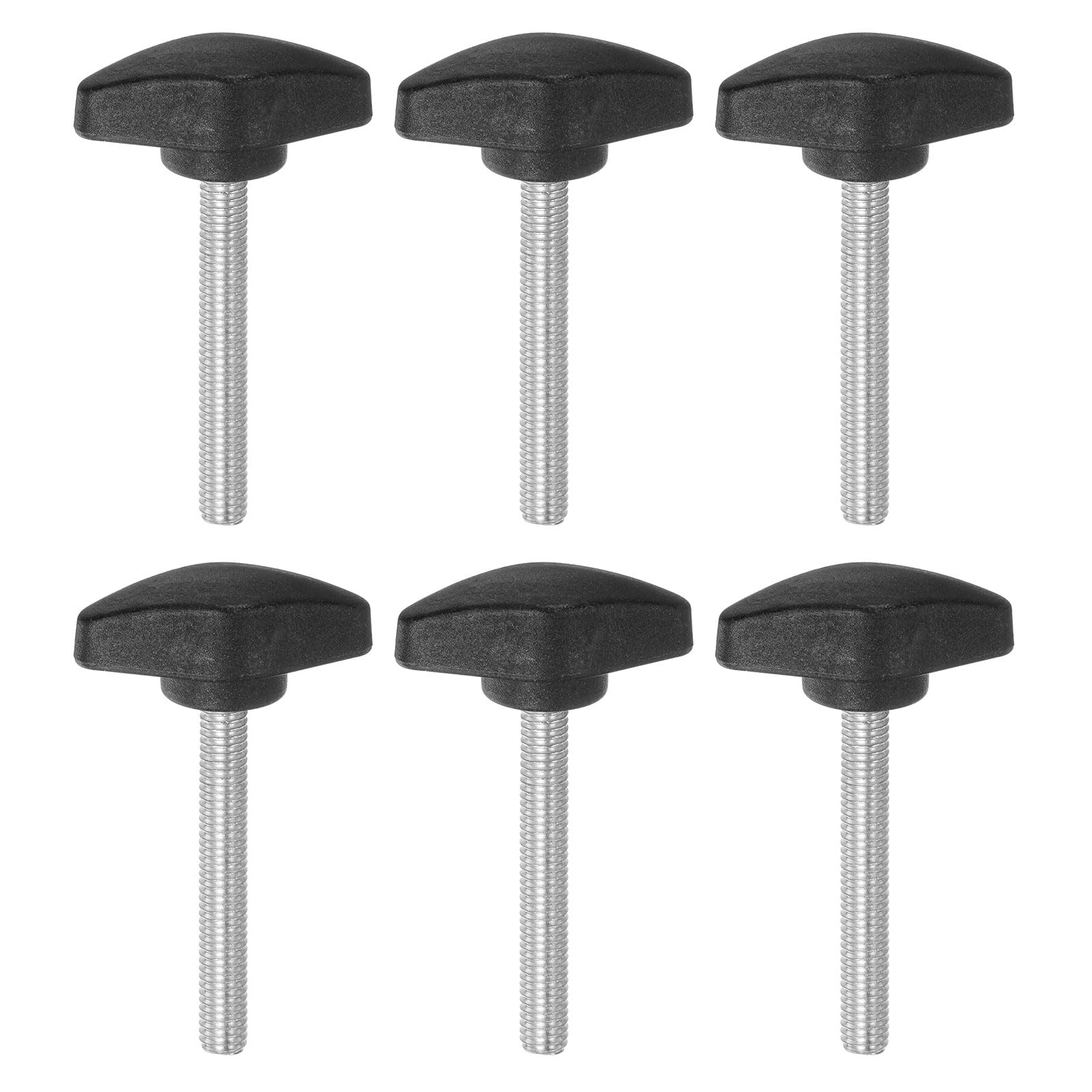 sourcing map Tee Wing Knobs M6x50mm Metric Male Threaded Stud T Head 6 Pcs