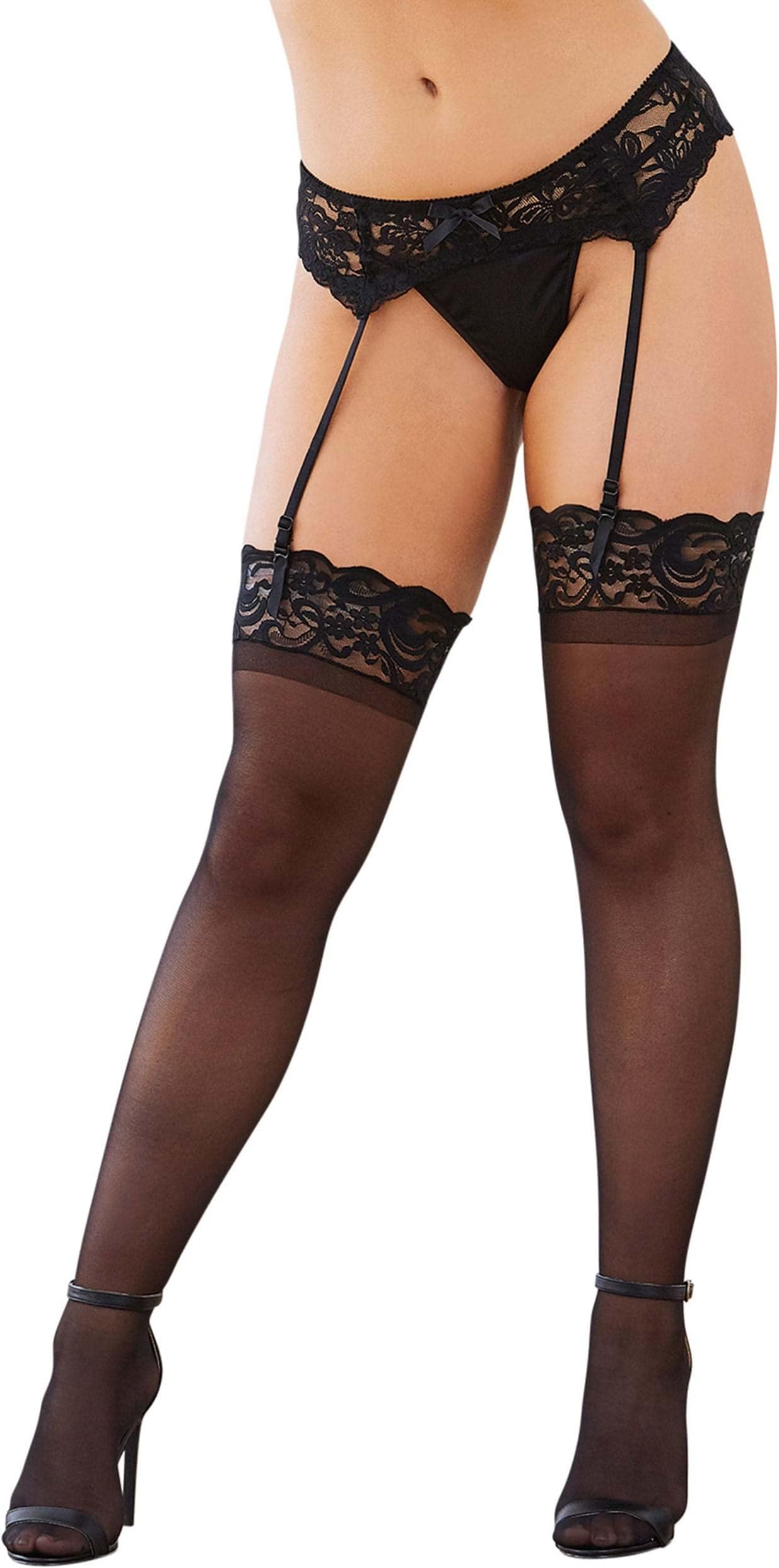 Dreamgirl Women's White Scalloped Lace Garter Belt with Adjustable Garter Straps