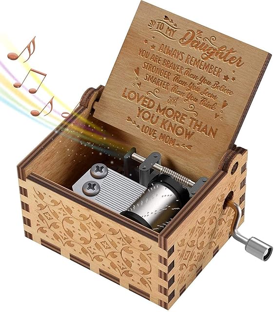 CAMKONG Music Box Gift to Daughter from Mom, Gifts for Daughter Musical Box Birthday Christmas Play You are My Sunshine
