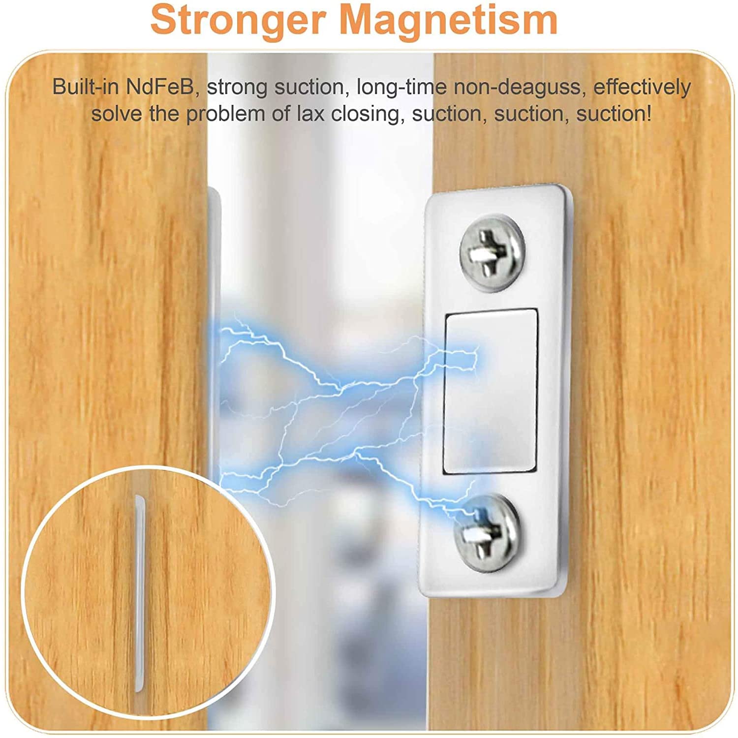SOZOMO 10 Packs Cabinet Door Magnets, Magnetic Catch for Drawer Door, Magnetic Cabinet Closures, Thin Magnetic Door Magnets, for Cabinet, Drawer, Sliding Doors etc 4