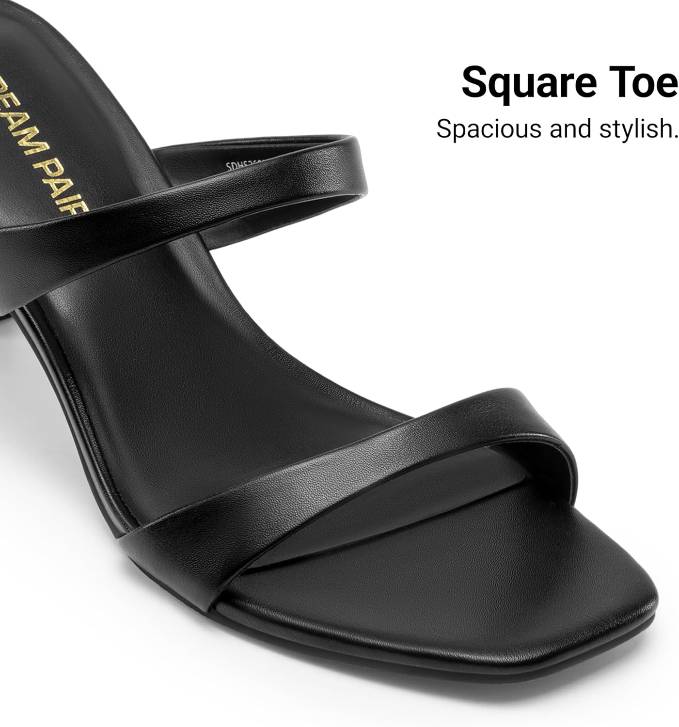 DREAM PAIRS Women's Low Kitten Heels Square Toe Two Strap Heeled Sandals Dress Casual Summer Mules Shoes - Image 6