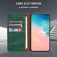 Vista 3 de Funda tipo cartera para Samsung Galaxy S10 con bloqueo RFID, soporte de ranura para tarjetas, funda protectora de cuero para Samsung Galaxy S10