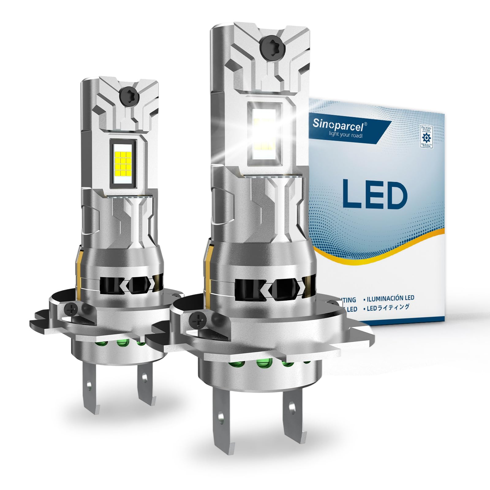 Sinoparcel H7 LED Ampoule de Phare 2025, Feux de Croisement et Route 2 Pcs | Lampe Anti-erreur Homologué, 700% Plus Lumineux Taille 1:1 Halogène, Plug & Play, 6500K Blanc, 50000 Heures de Durée de Vie