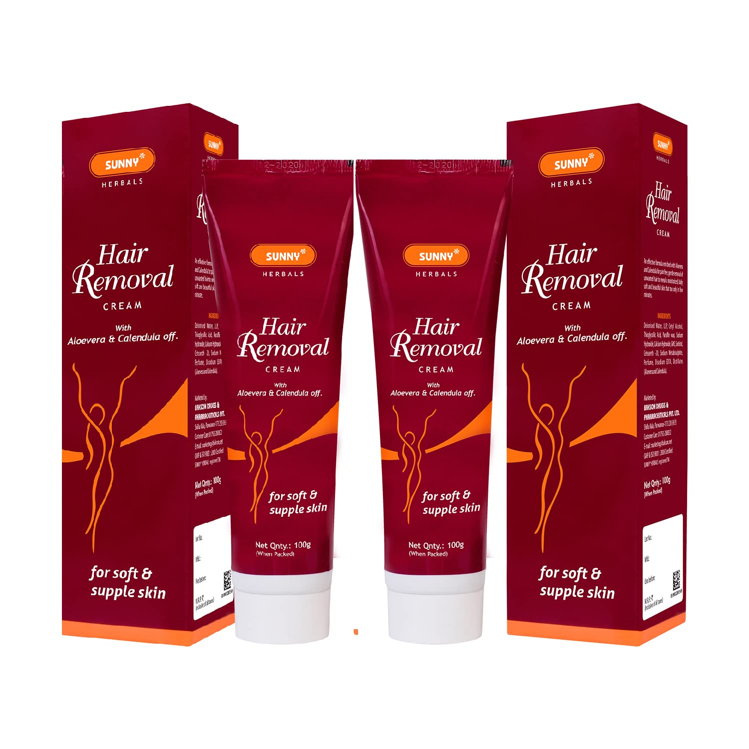 Sunny Hair Removal Cream Enriched With Aloevera & Calendula for Pain Free & Gentle Removal of Unwanted Hair | Imparts Moisturized, Baby Soft, Velvety Smooth, Hairless Skin | 100gm (Pack of 2) (B0B1B16J6P) Amazon Price History, Amazon Price Tracker