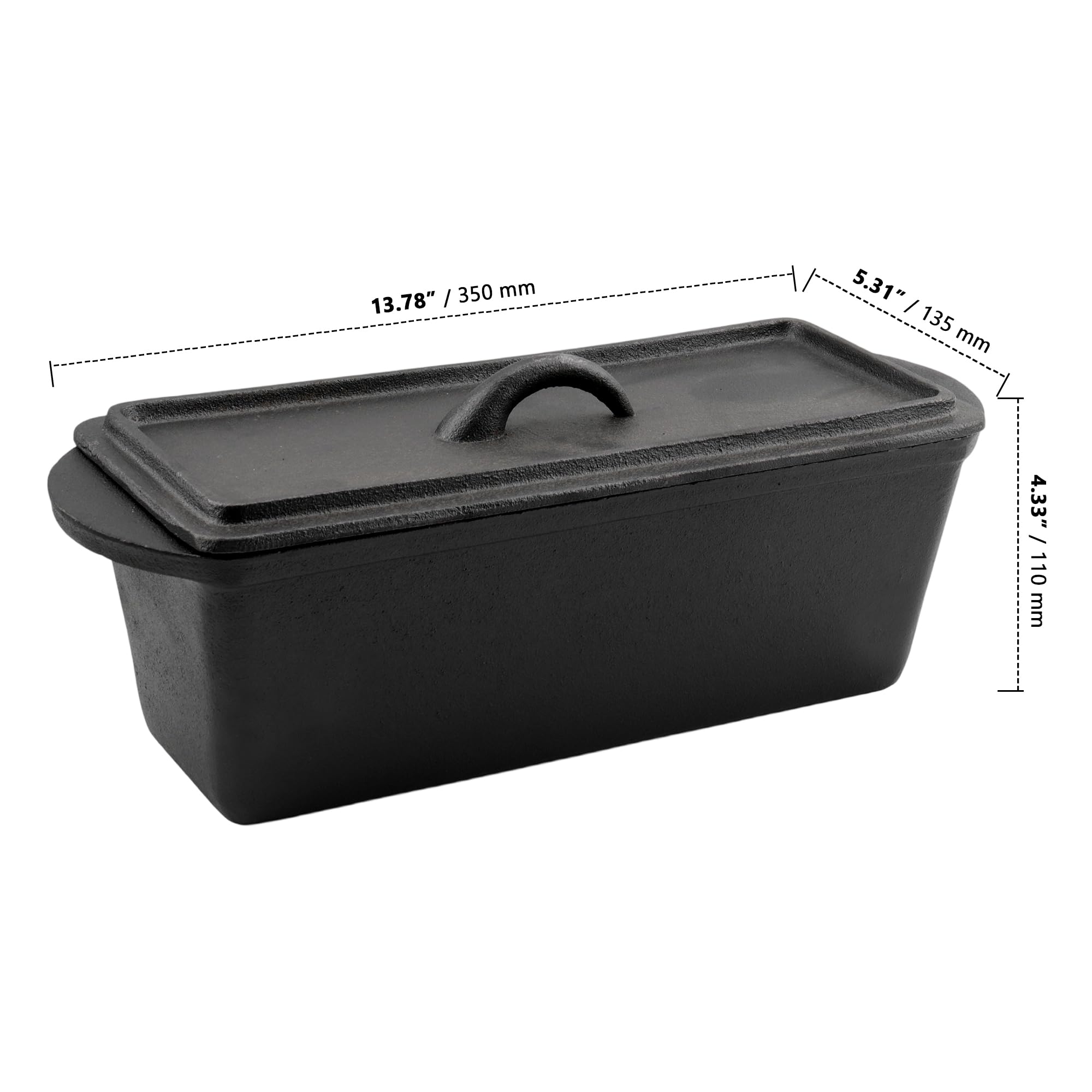 ZOENHOU Moule à pain rectangulaire en fonte avec couvercle