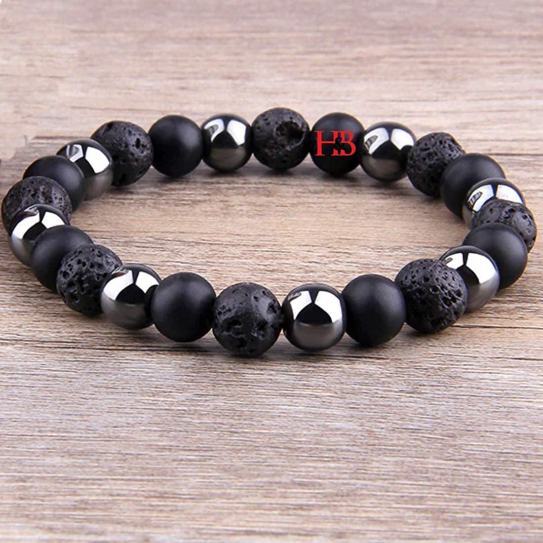 Hematite Gem Stone Beads Couple Bracelet Combo Set