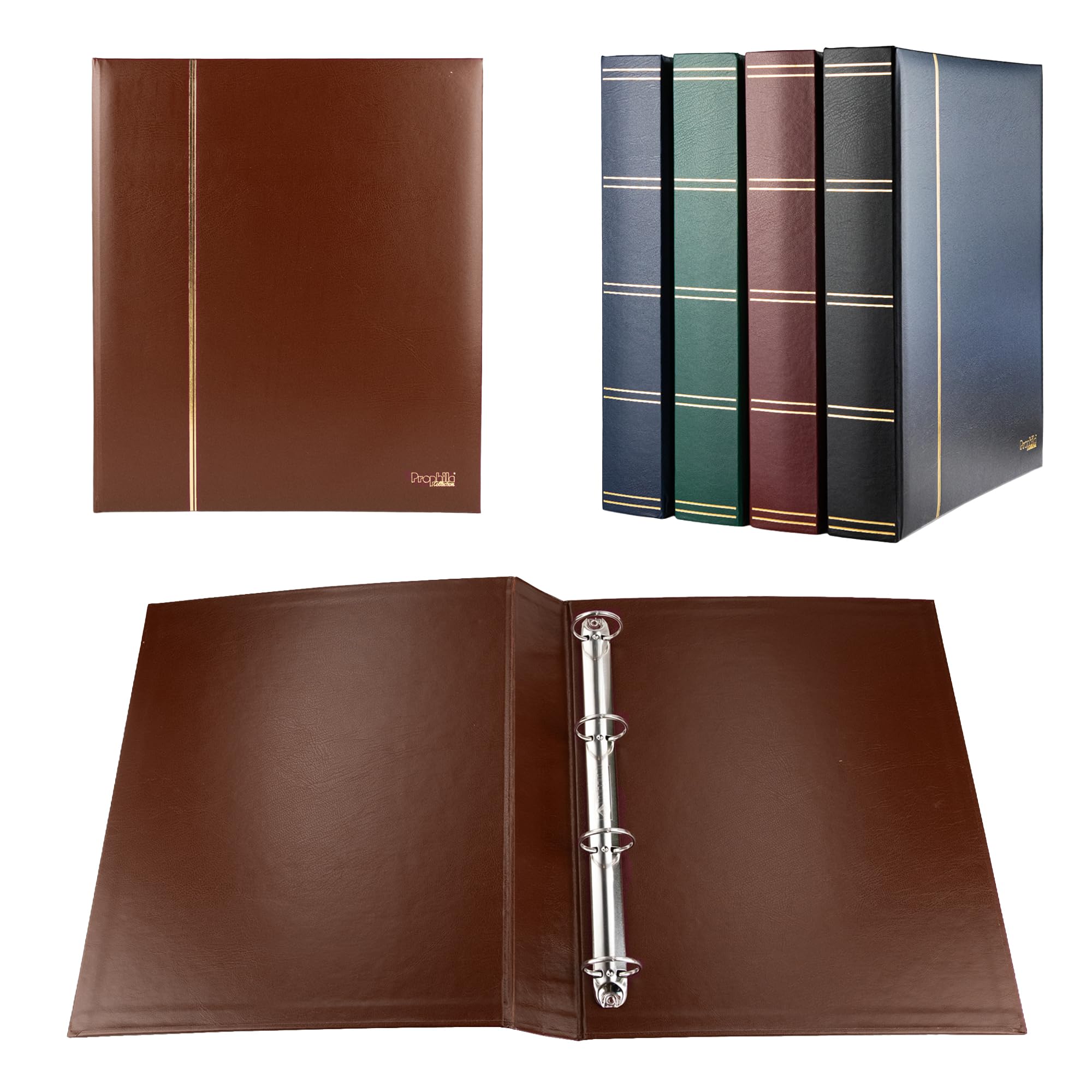 Prophila Collection Maxi Ring Binder for Loose Insert Sheets Variable Filing, Brown