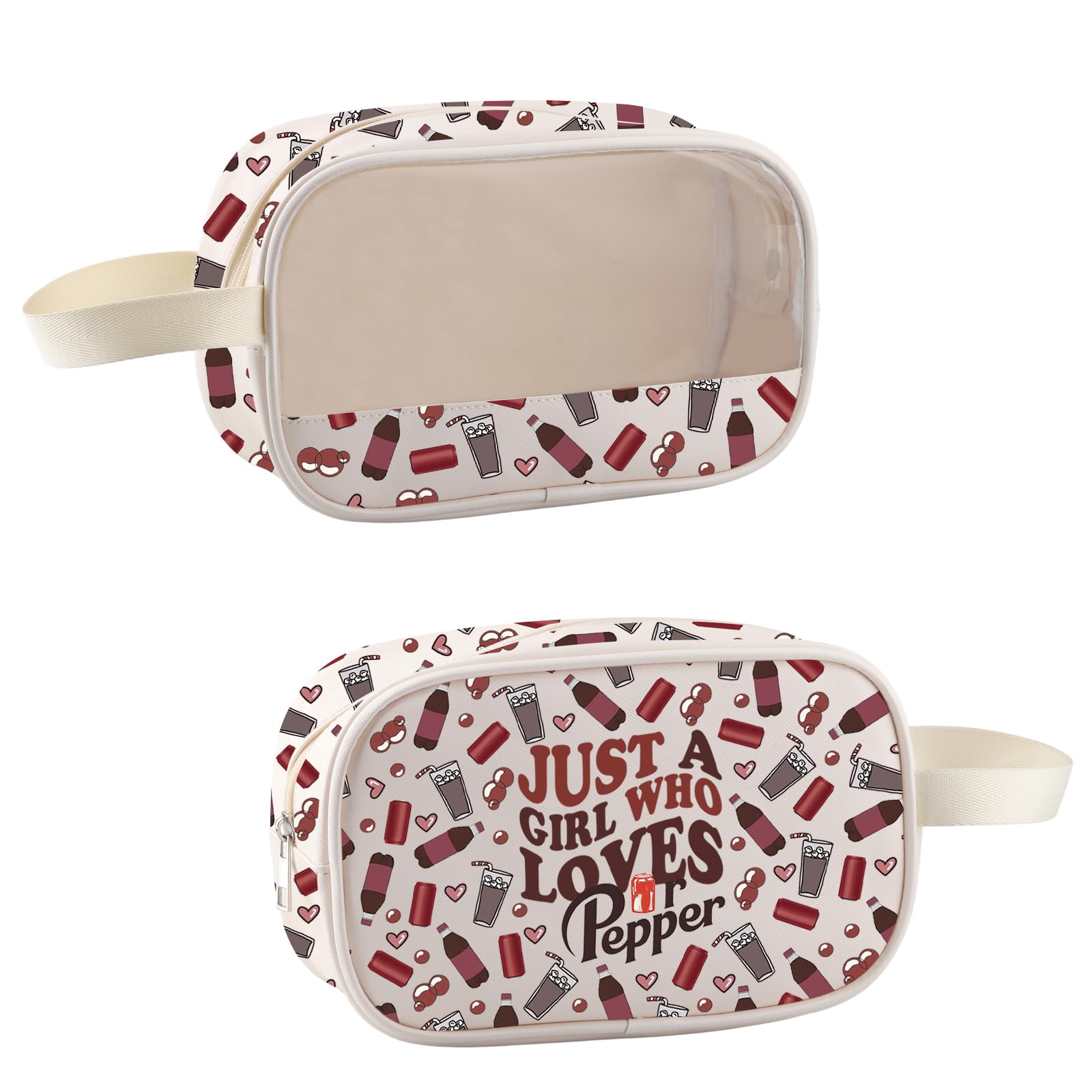 DR.P Merch DR.P Drinks Gift Soda Drinks Lovers Gift DR.P Beverage Makeup Bag for DR.P Lovers (PPE Bag), 24.5 x 8.5 x 14.5 cm