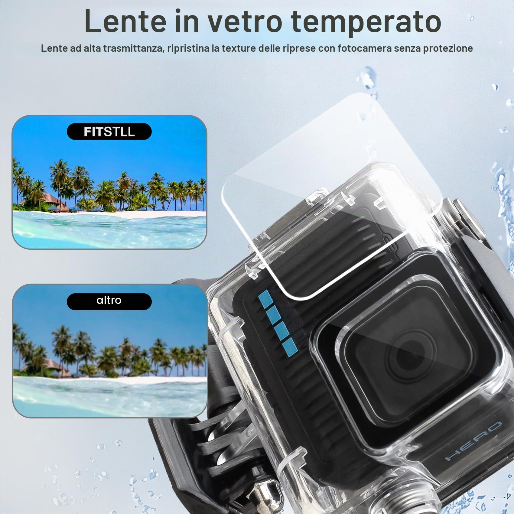 FitStill Custodia subacquea impermeabile da 45 m e maniglia di galleggiamento per Go Pro Hero 4K, impugnatura monopiede galleggiante per kit di accessori per action camera Hero4K 2024