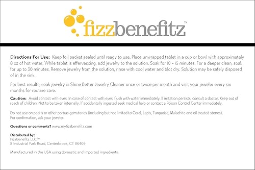 Miniatura 2 de FizzBenefitz Limpiador de joyas Shine Better restaura el brillo al oro, diamante, plata de ley, joyas de latón y es la solución perfecta para un