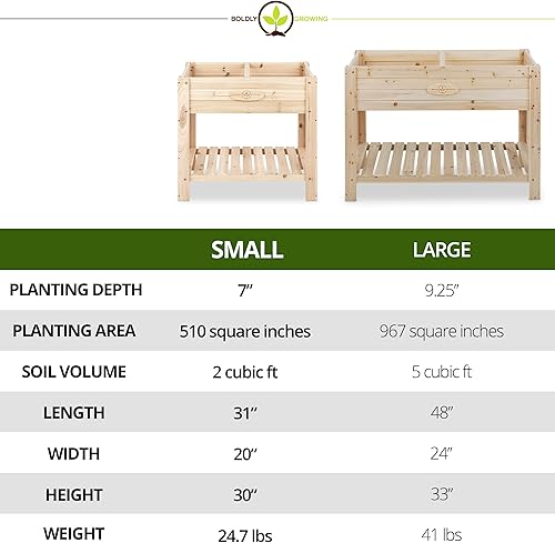 Miniatura 2 de Jardinera de cedro con estante - BGSP76