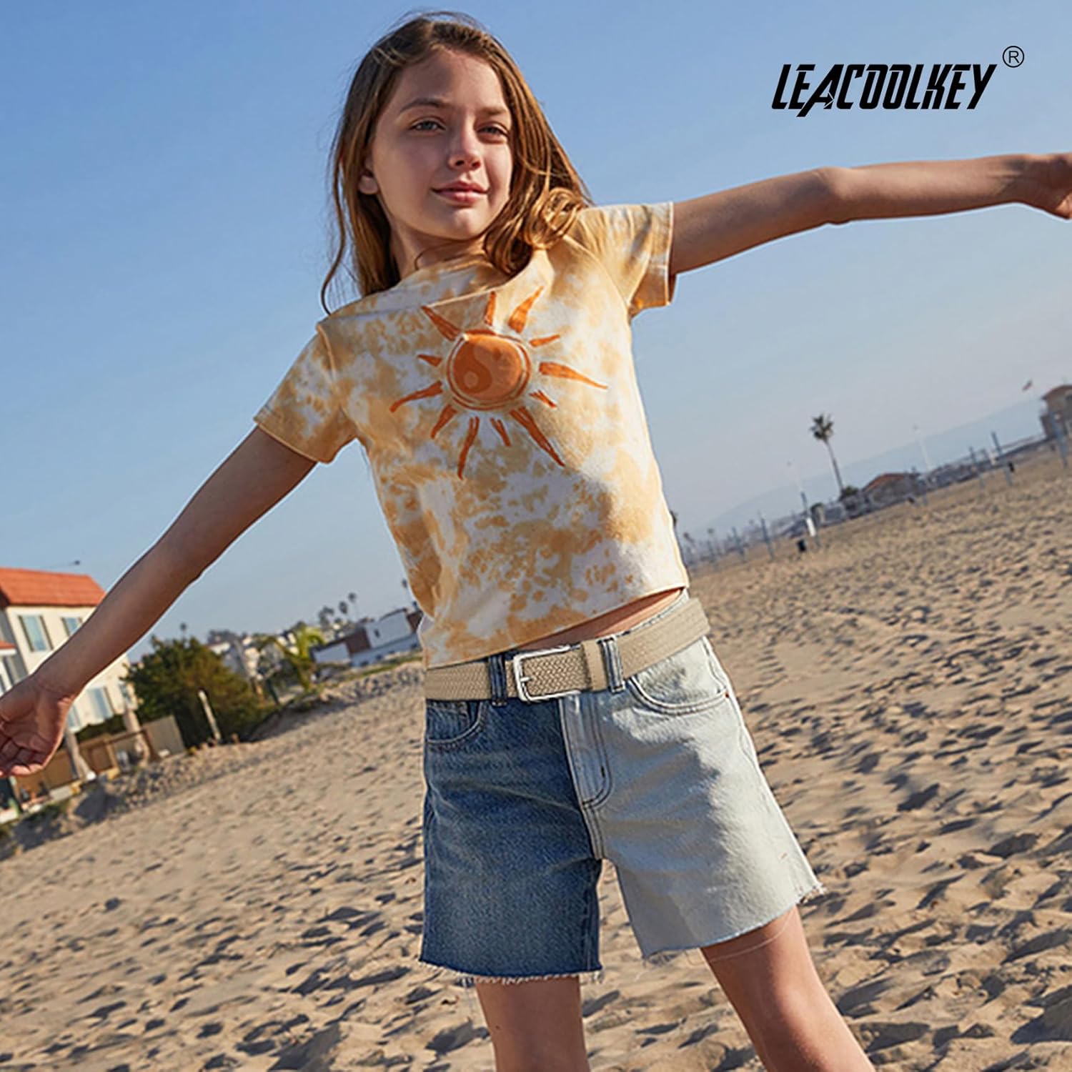 LEACOOLKEY Kids 2 Pack Elastic Braided Belts Stretch Golf Belts for Boys and Girls Aged 3-12 Years - Image 5