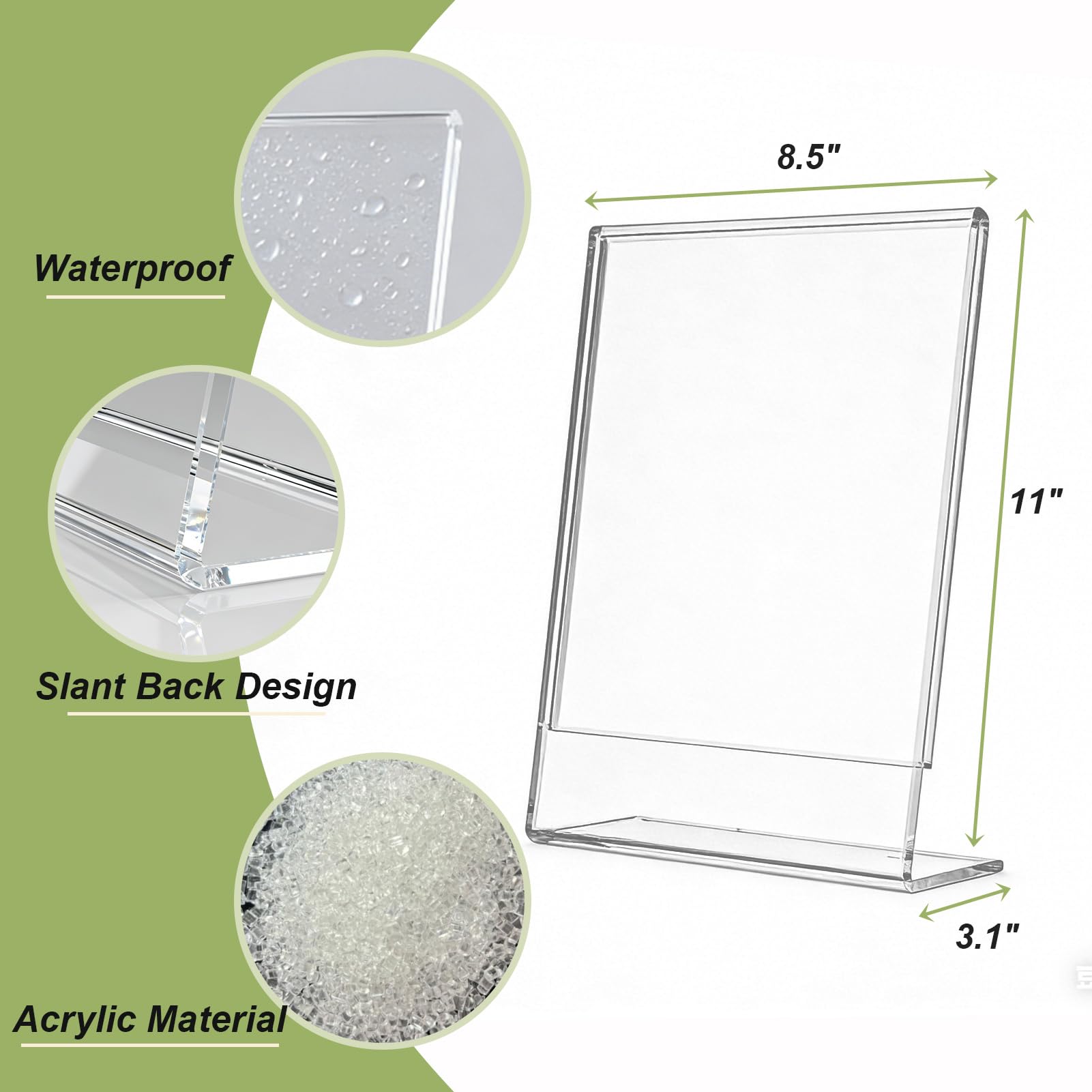 6 Pack Acrylic Sign Stand Holders 8 5 x 11 Clear Plastic L Shape Table Paper Display Stand — view 3