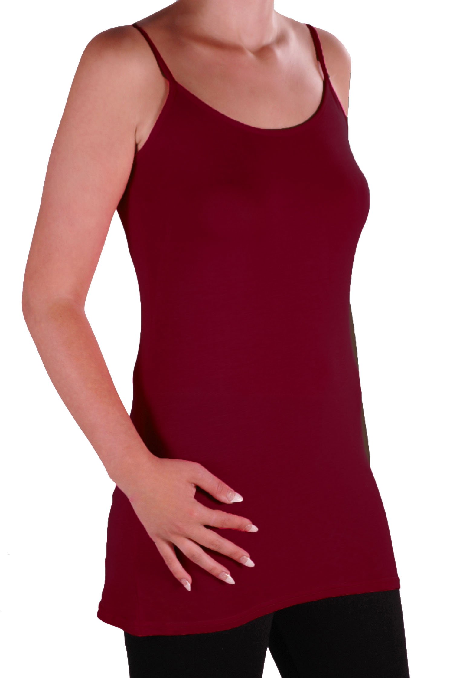 Eye Catch Women's Wine Eyecatch Tm - Angelique Strappy Cami Top Plus Size Long Camisole Vest Size 16