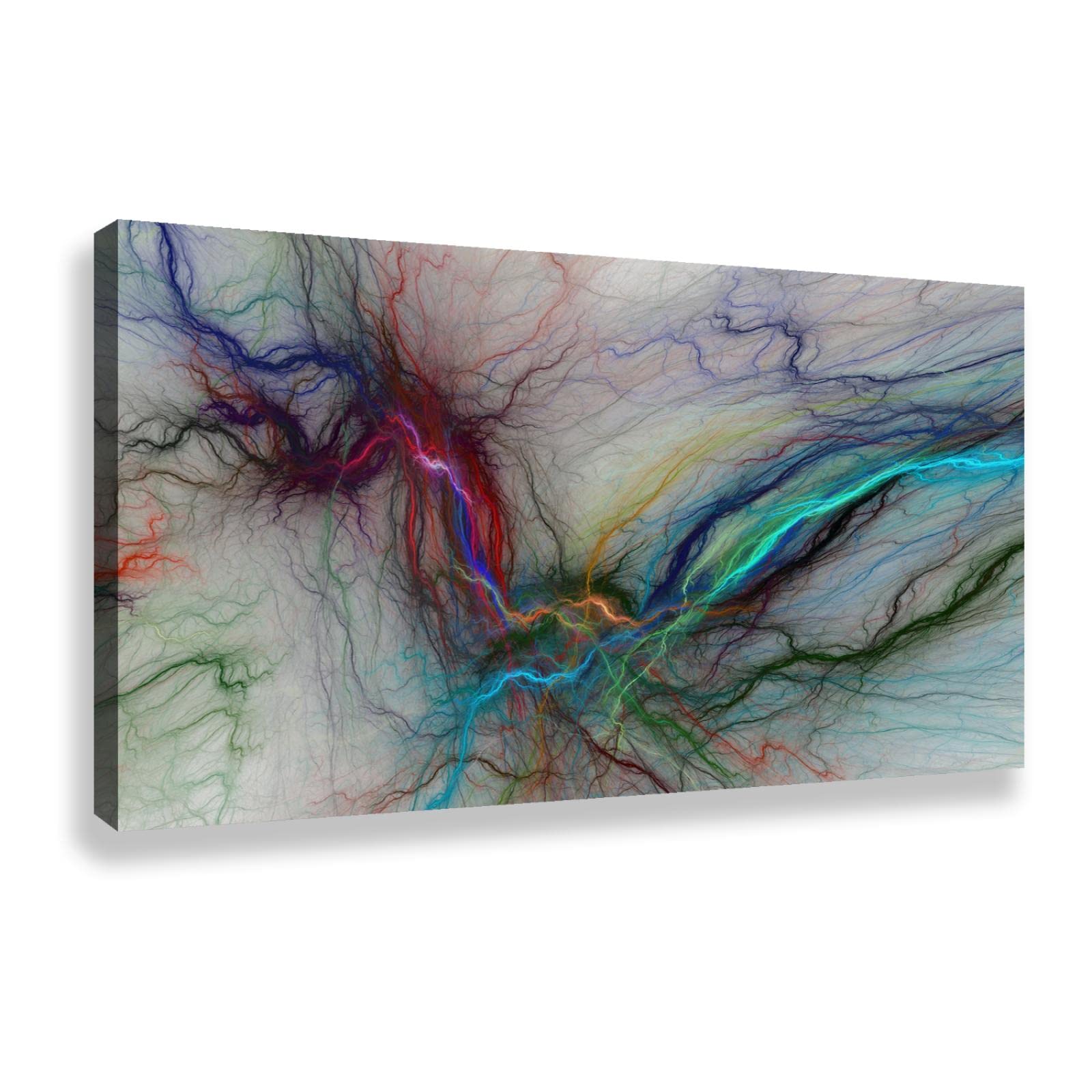 UIRINGART Pensée divergente Peintures Art moderne Images Abstrait Line Art Affiches et impressions Art mural Impressions sur toile giclées pour décor d’hôtel 70x140cm Cadre intérieur