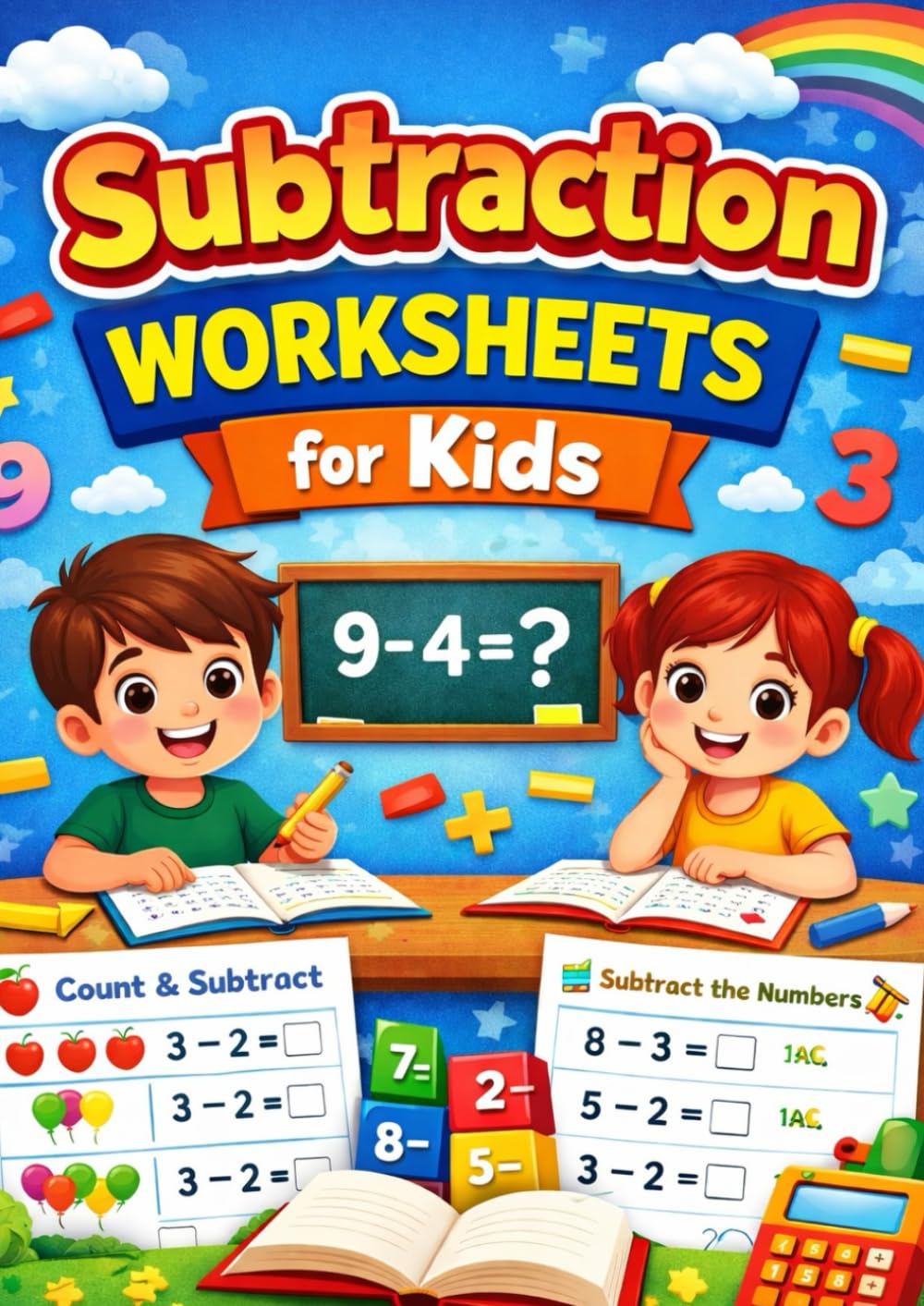Subtraction Workbook for Kids Ages 4–8: Fun Math Worksheets for Beginners