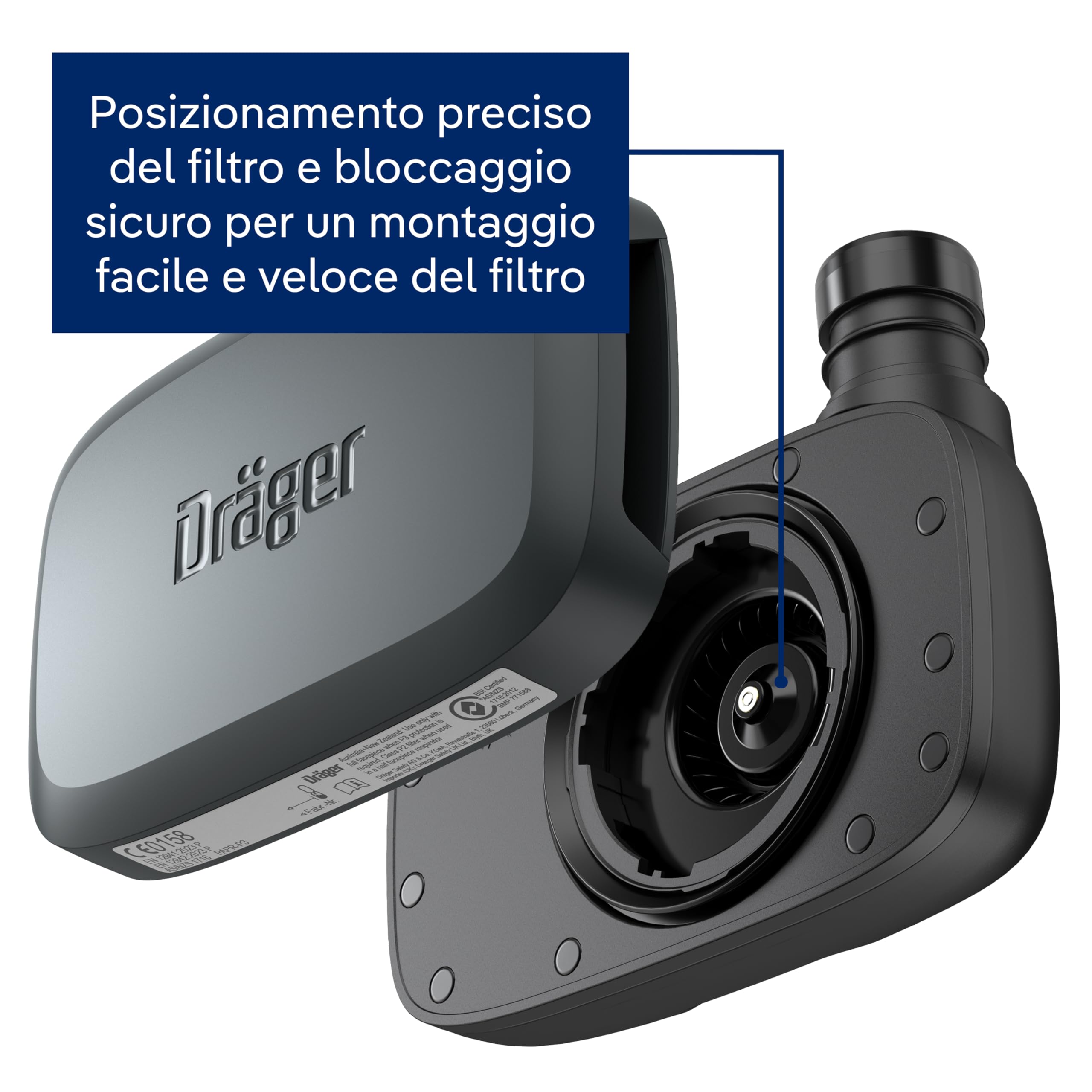 Dräger X-plore 8300, Respiratore a filtro assistito, Protezione avanzata contro polveri e particelle, Lavora in totale sicurezza, set PAPR con filtro P3