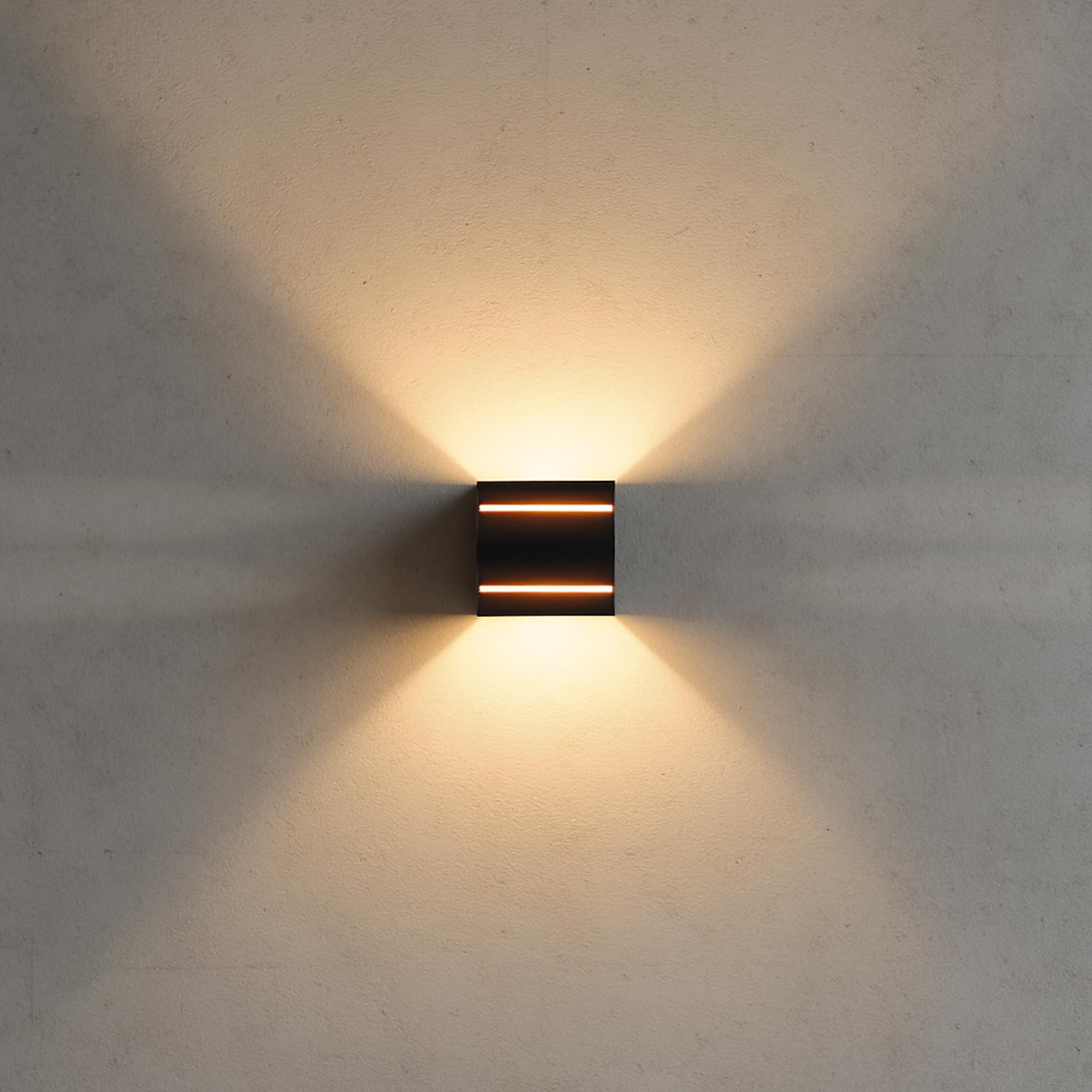 SSC-LUXon KOURA Lot de 2 appliques murales LED G9 noir or éclairage indirect double fente lumineuse Up & Down