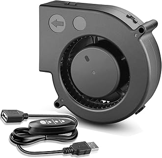 High Performance 97mm x 33mm USB Blower Fan with Speed Control for Cooling PC Computer Case, AV Cabinets, Entertainment Centers