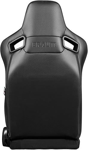 Miniatura 6 de BRAUM - Par de asientos de carreras de cuero sintético rojo serie ELITE-R con costuras negras y ribetes (BRR1R-RDBP)