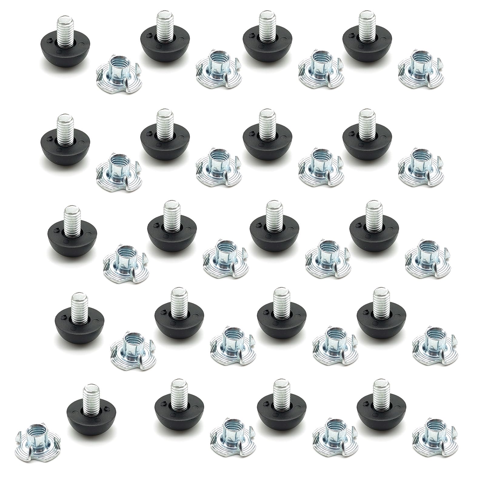 20 Pack Sturdy M8Threaded Adjustable Leg Levelers Furniture Feets Height Stabilizers for Chairs Cabinets Floor Furniture Leg Stabilizers