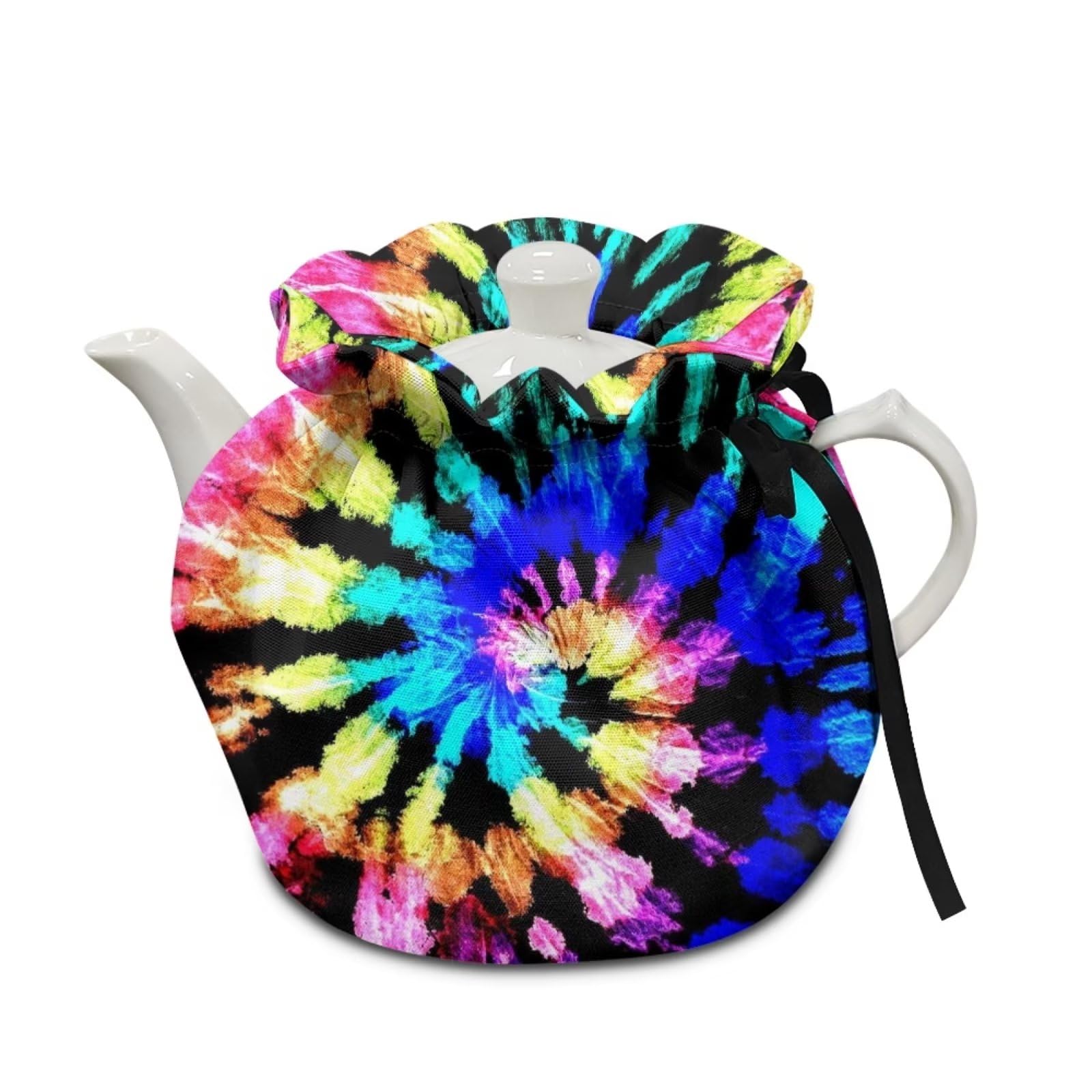 chaqlin Tie Dye Print Teapot Cozy Cover Insulated,Tea Pot Cover Breakfast Warmer Tea Pot Jacket Cozies Purple Tie Dye Teapot Protective Tea Cosy,Kitchen Tea Pot Dust Cover