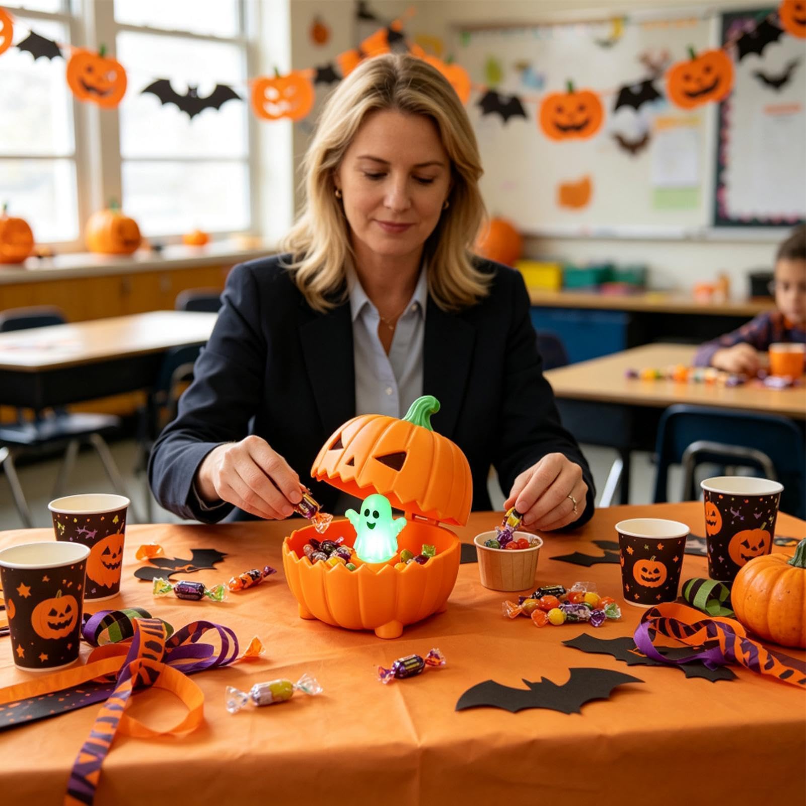 Scatola di di Halloween - Ghost Glow Candy Holder, contenitore di