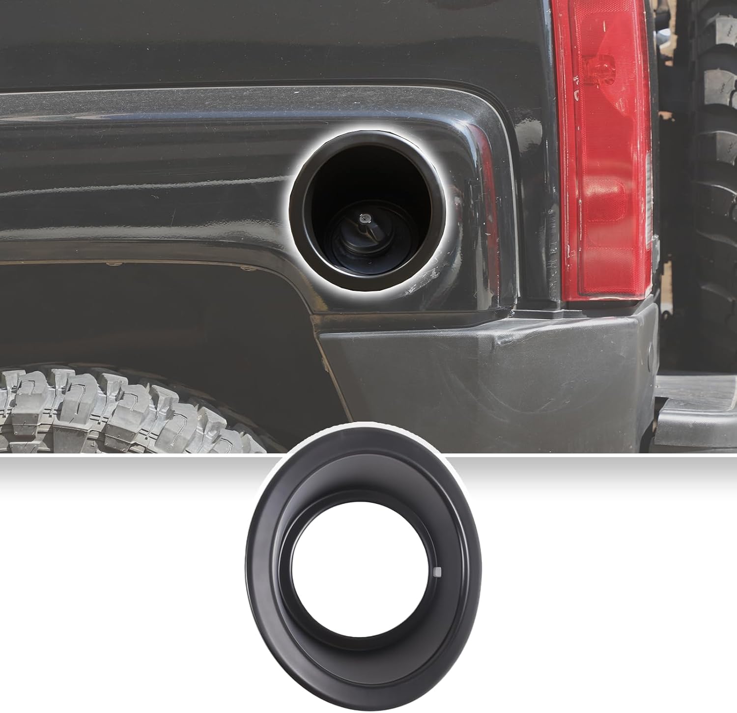 Fuel Filler Neck Bezel Cover Trim for Hummer H3 2005-2009 Accessories Fuel Filler Pipe Housing Cover Gasoline Gas Tank Cover Trim Fuel Door Lid Bezel Cap Trim Molding Protector ABS (Matt Black)