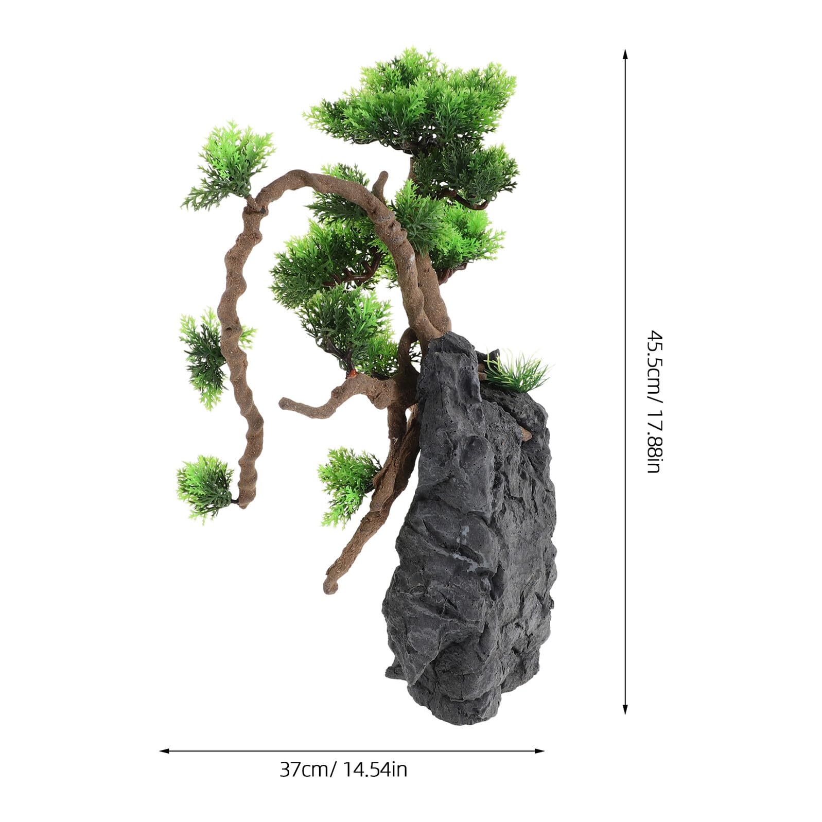 GARVALON Künstlicher Aquarien Bonsai Baum Grünpflanze Aquarium Dekoration Lebensnahe Wasserpflanze mit Anti Fading für Aquascaping und Fischschutz