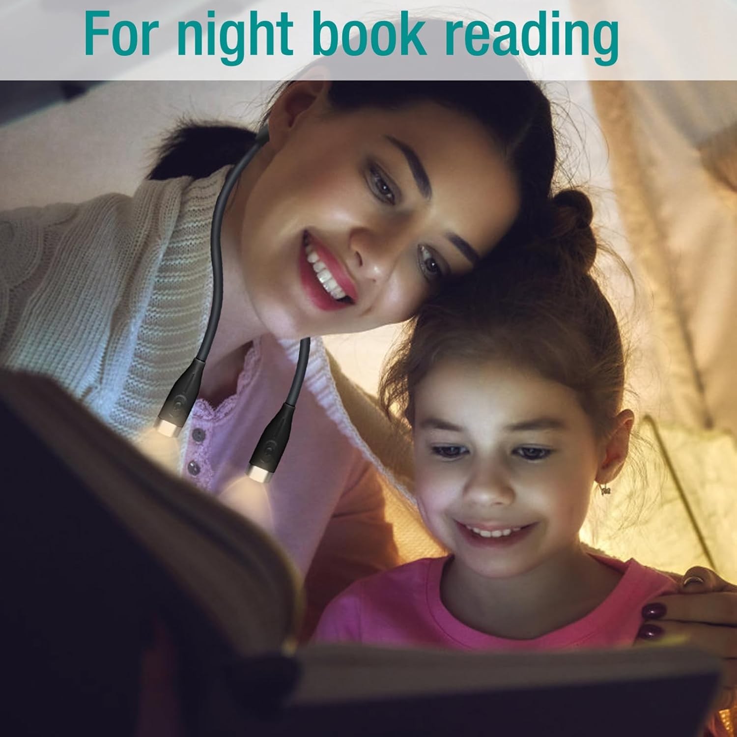 LED Neck Light 360Degrees Adjustable Arms Fast Charging Portable Book Light Suitable for Night Running Camping Rechargeable USB Neck Lamp