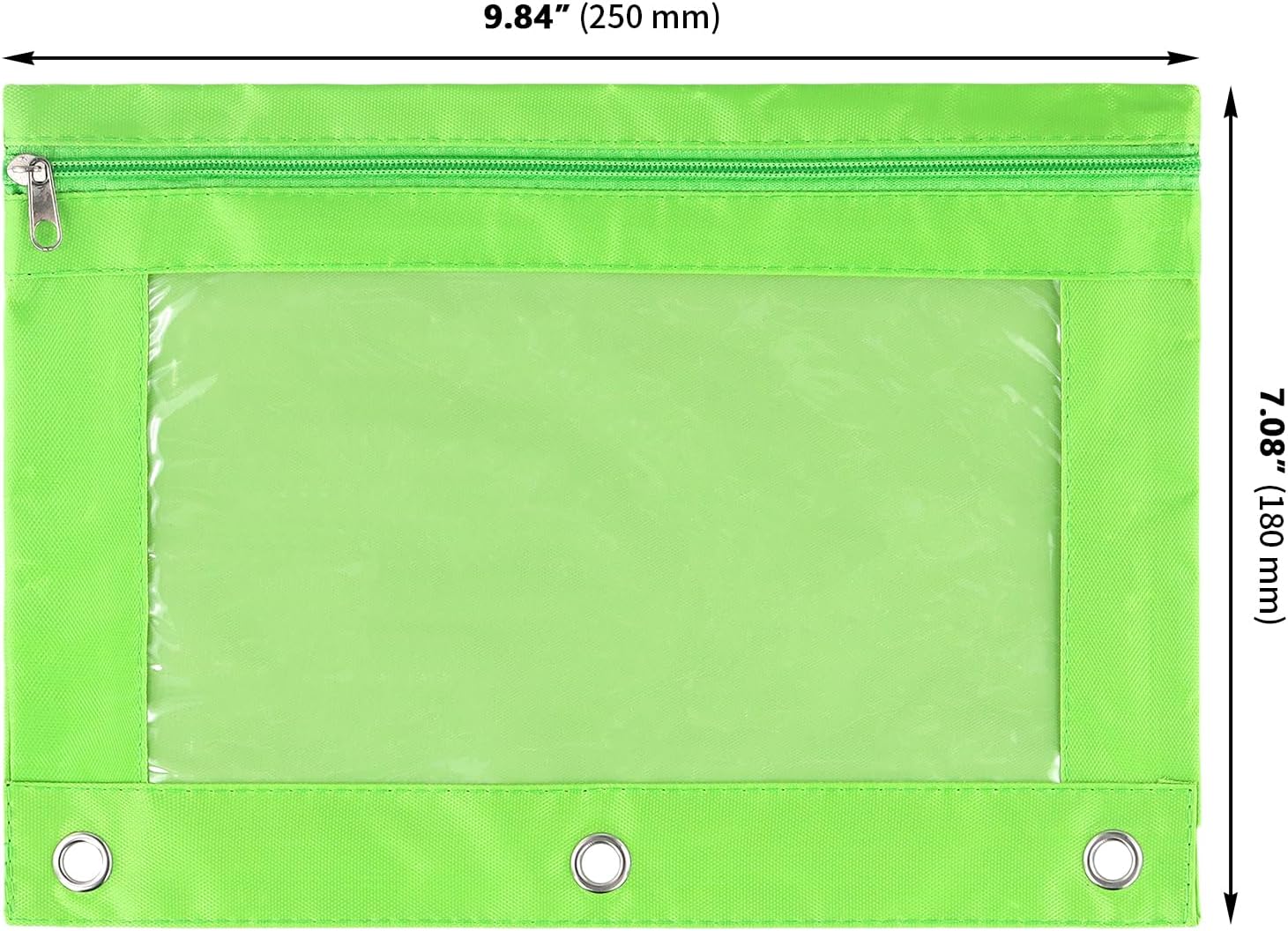 12 Pack 3 Ring Binder Clear Window Zipper Pouches, Multi-Color Zipper Case for Office Home Supplies, 6 Color - Image 2